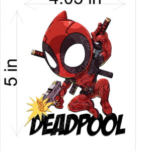 Deadpool with Gun Jumping Sticker