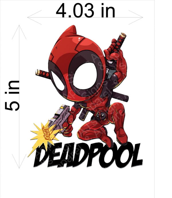 Deadpool with Gun Jumping Sticker
