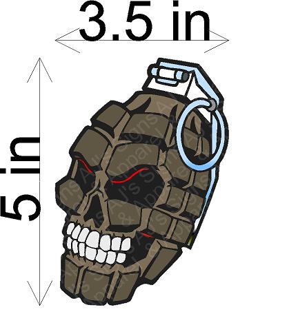 Grenade Skull Sticker