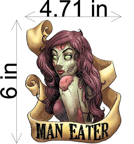 Man Eater Zombie Sticker