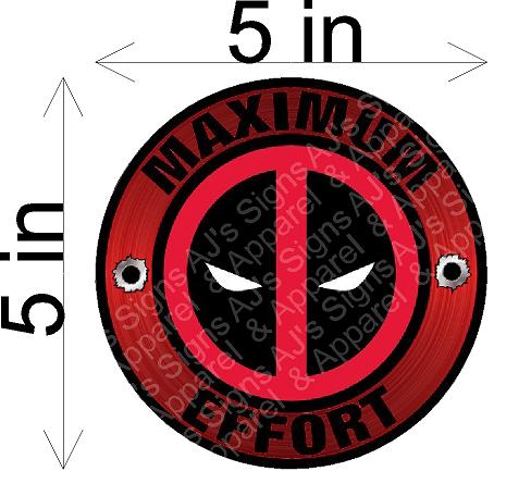 Deadpool Maximum Effort Round Sticker