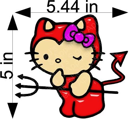 Little Devil Hello Kitty Vinyl Sticker - AJ's Signs & Apparel