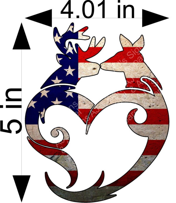 US Flag Tribal Buck and Doe Sticker