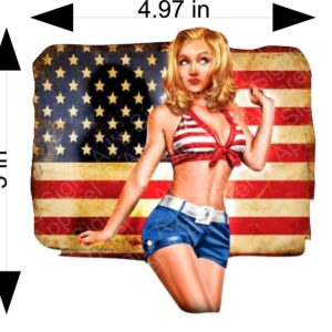 Patriotic Girl Pinup Vinyl Sticker Decal