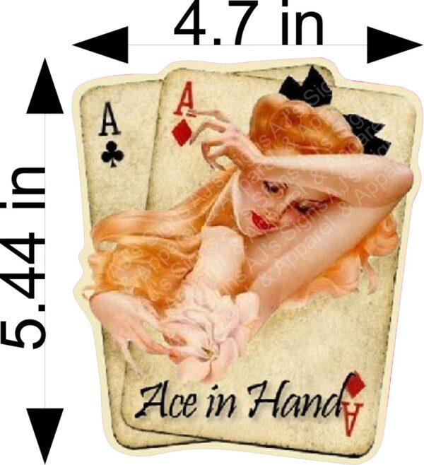 Aces in Hand Pinup Girl Vinyl Sticker