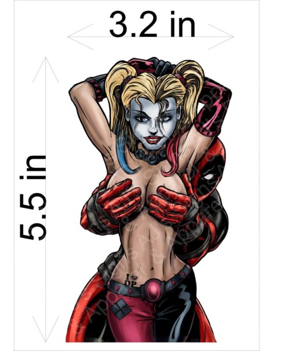 DeadPool and Harley style 2 Vinyl Sticker