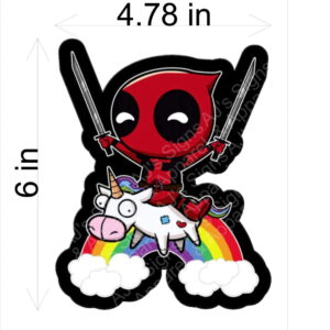 Deadpool on Unicorn Vinyl Sticker