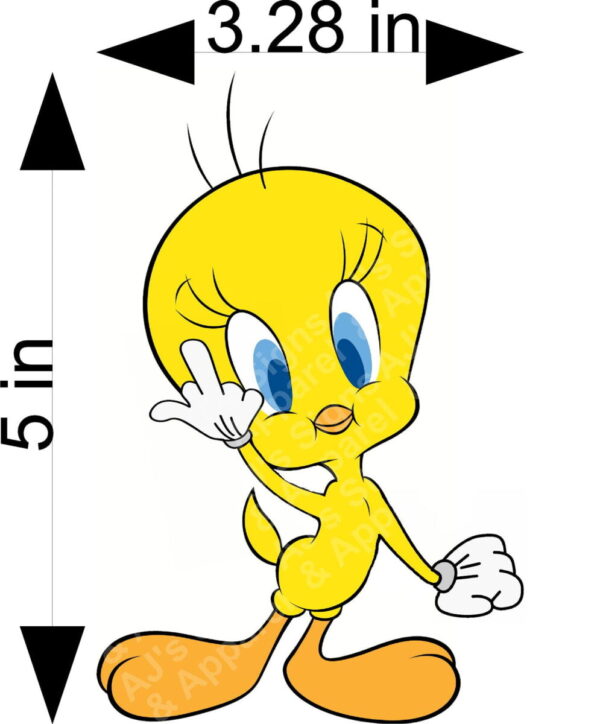 Tweety Bird Giving the Bird Vinyl Sticker Decal