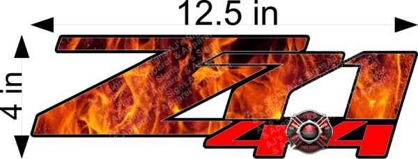 Chevy Silverado Z71 4 x 4 Firefighter 12.5" x 4" Vinyl Sticker Decal Cars Trucks Vans Walls Laptop