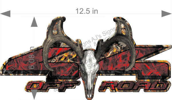 4 x 4 Buck Blaze 12.5" x 6.09" Vinyl Sticker Decal Cars Trucks Vans Walls Laptop