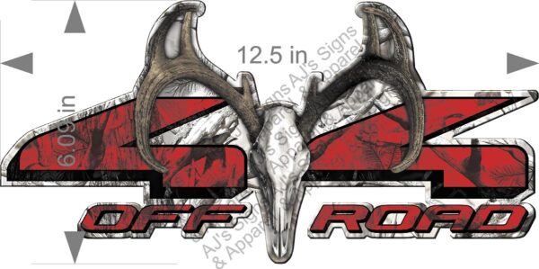 4 x 4 Buck Snow 12.5" x 6.09" Vinyl Sticker Decal Cars Trucks Vans Walls Laptop