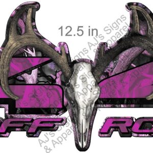 4 x 4 Buck Pink 12.5" x 6.09" Vinyl Sticker Decal Cars Trucks Vans Walls Laptop