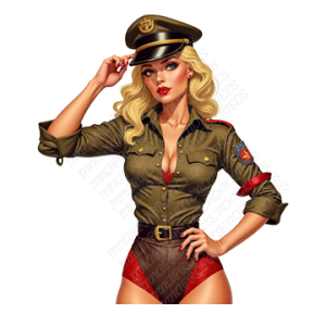 Pin‑Up Military Vinyl Sticker style 1 – Weatherproof, UV‑Resistant Decal (6"–24")