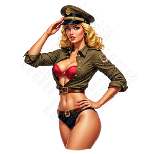 Pin‑Up Military Vinyl Sticker style 2 – Weatherproof, UV‑Resistant Decal (6"–24")