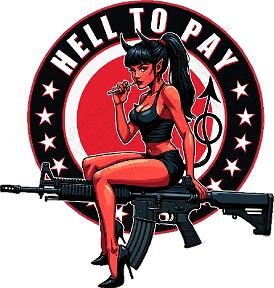 Hell to Pay Devil Girl Sticker – Retro Fantasy Pin‑Up Vinyl Decal – Weatherproof, UV‑Resistant, Die‑Cut – 6", 8", 10", 12", 15" – Made in USA