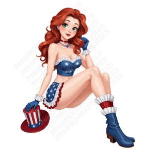 Patriotic Pin‑Up Vinyl Sticker style1 – Retro Americana Decal (6"–24")