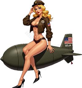Blonde Bombshell Military Sticker – WWII Nose Art Decal style 1