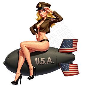 Blonde Bombshell Military Sticker – WWII Nose Art Decal style 3